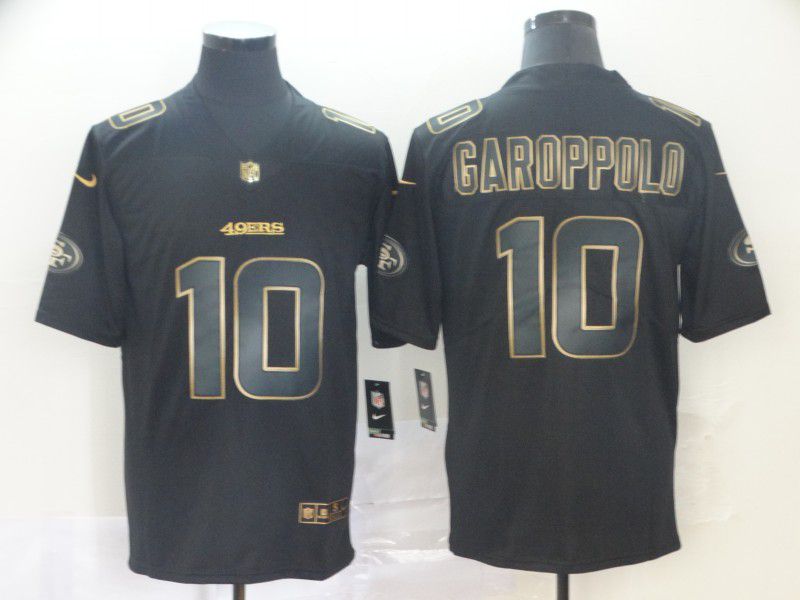 Men San Francisco 49ers #10 Garoppolo Nike Vapor Limited Black Golden NFL Jerseys->san francisco 49ers->NFL Jersey